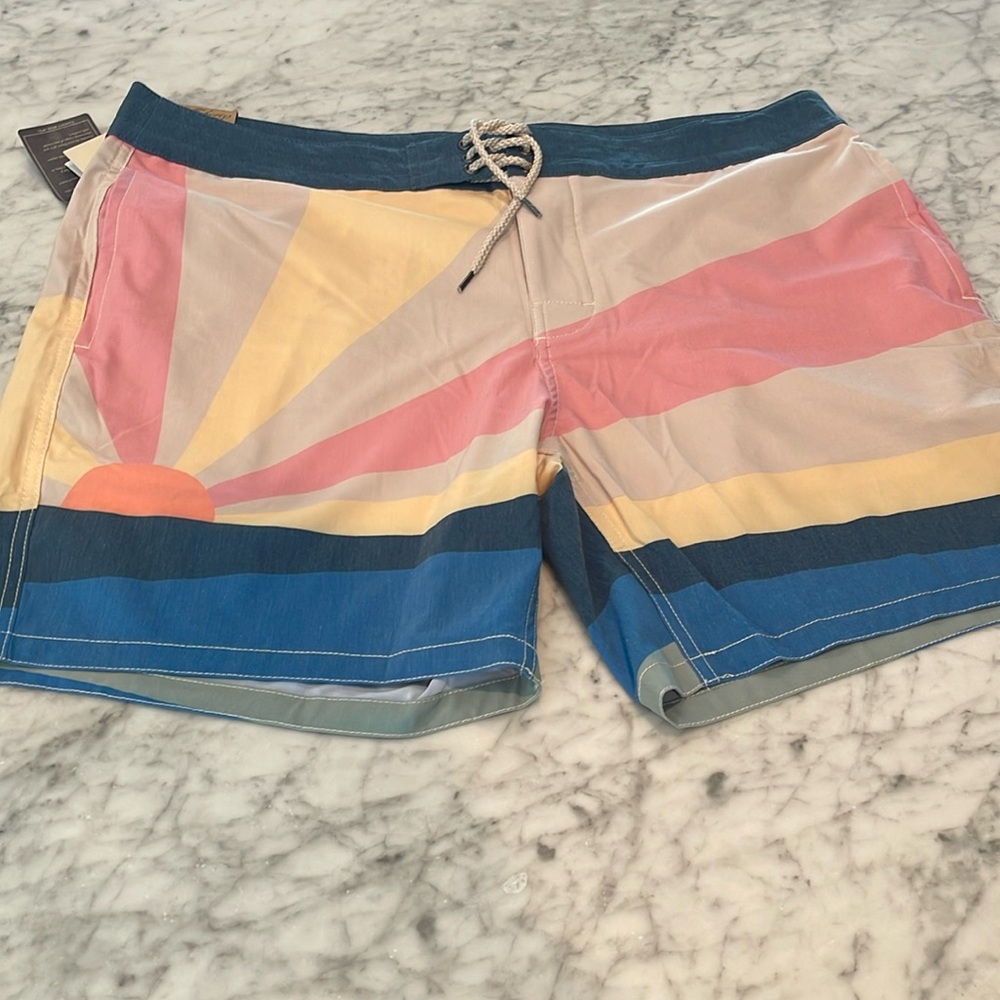 NWT Faherty Soleil Fall Sunset 7" Board Shorts Mens Size 38